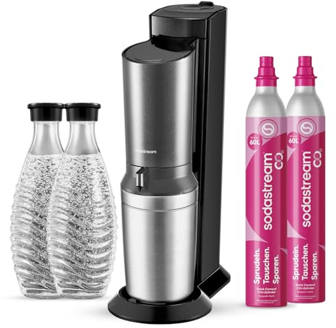 SodaStream Crystal 3.0 Wassersprudler mit 2x Quick-Connect CO2-Zylinder und 2x Glaskaraffen