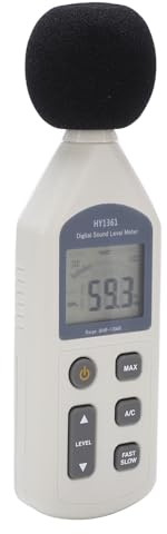 Jonlaki Fonometro Digitale Portatile HY-1361 con Display LCD, Decibel USB e Registratore di Rumore, DBA, 35-130 DBC