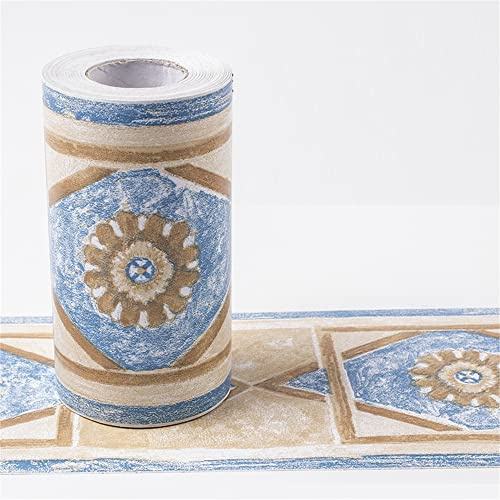 LYHYDMA Cenefa adhesiva cocina 10M/rollo autoadhesivo impermeable líneas de cintura papel pintado baño línea rodapié decoración zócalo pasillo suelo bordes pegatina(29)