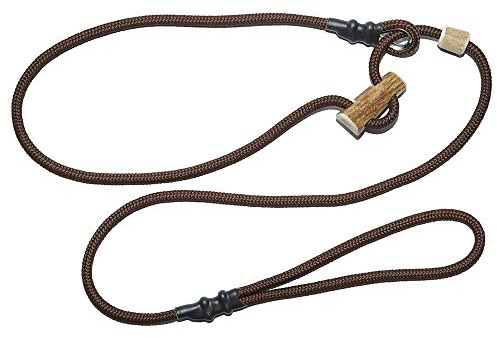 Retrieverleine Sporty | robuste Hundeleine aus Tau mit integrierter Halsung | Ø6mm | Horn-Zugstopp