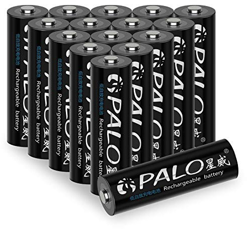 CITYORK Batterie Ricaricabili AA, 1,2V Ni-MH 600mAh Pile Ricaricabili AA per luci solari esterne, Luci a corda, Luci a corda, Confezione da 16 pezzi