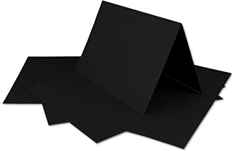 50 DIN A6 Faltkarten Schwarz - Karten zum Selbstgestalten 14,8 x 21 cm - Klappkarten mit 160 g/m² - Colours-4-you von Glüxx Agent