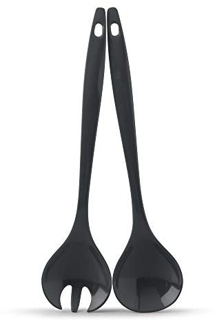 Zeal G205T Melamine Salad Server Set – Dark Grey