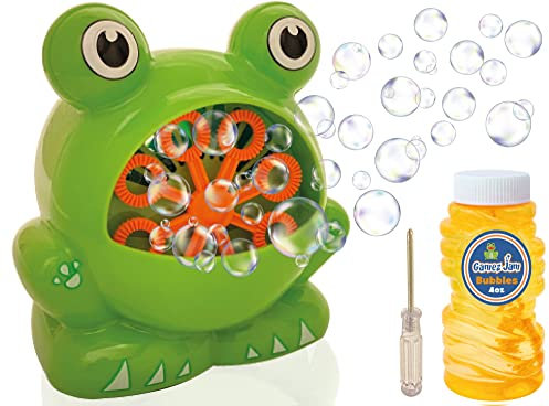 Gamez Jam Frog Seifenblasenmaschine für Kinder Kleinkinder Babys Haustiere Batterie betriebenes Bubble Gerät mit Lösung Indoor Outdoor Party Geschenk