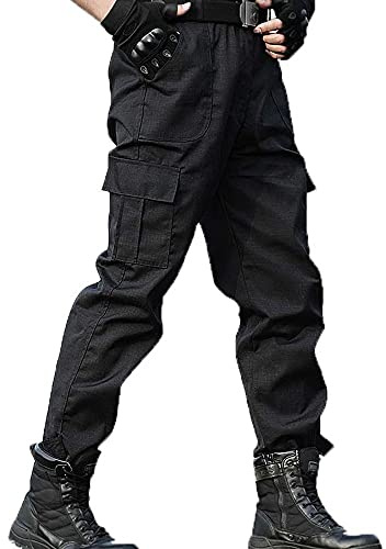 Pantaloni Tattici Impermeabili Da Uomo - Pantaloni Cargo Traspiranti Multitasche, Pantaloni Resistenti All'Usura Ad Asciugatura Rapida, Pantaloni Da Combattimento Swat Neri Da Uomo Pantaloni Da Lavo