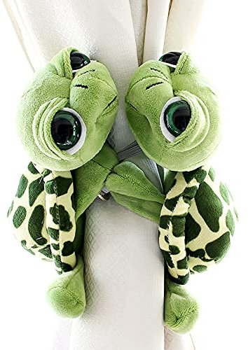 NC Vorhang-Raffhalter, Niedliche Schildkröte, Vorhang-Clips, Seil, Vorhanghalter, Schnallen, Plüschtier, Vorhangschnalle, Haken für Kinderzimmer, Wohnzimmer, Heimbüro, Mehrfarbig, M, 2 Stück
