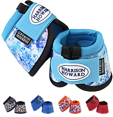 Harrison Howard Horse Bell Boots Overreach Bell Boots No-Turn Bell Boots for Horse-Durable Protective Hoof Boot