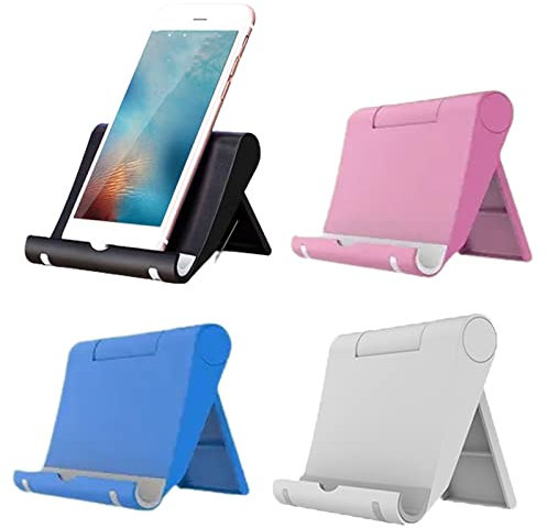 JCKD 4 pack Desk Top Adjustable and Folding Plastic Stand for 6-11 Inch Tablet Stand Compatible with iPhone 12 Pro MAX 11 XS XR X Samsung Galaxy Note 20 S20 Air Mini Android All Smartphones