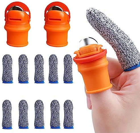 SYXLS Lot de 12 Couteaux à Pouce en Silicone Avec Repose-doigt et Lame Tranchante, Fruits et Légumes, Séparateurs de Doigts pour Couper les Plantes, les Fuits et les Légumes