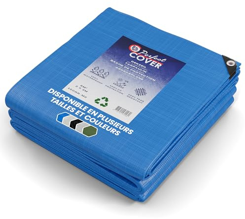 Telone Perfect Cover® Essential | 3M x 4M | Blu | Multiuso: auto, rimorchio, piscina e mobili da giardino | Telone di qualità superiore resistente alle intemperie, resistente ai raggi UV e agli strapp