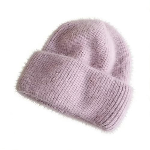 JosuE Damenmützen Winter Hält Warmes Stricken Solide Mütze Freizeit,One Size