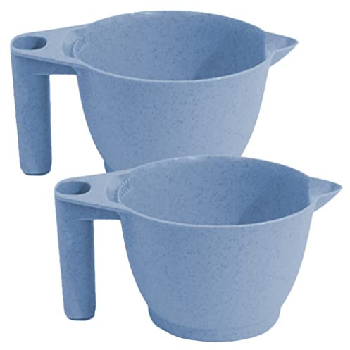Beaupretty Gold Suit Hair Dye Bowl Hair Bowl Blue Silicone Tool 2pcs Dye Color s Plastic Mixing Tint Set for Home and Salon Uses Blue Color Mixing s