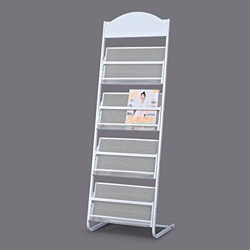 Zeitschriftenständer Bodenstehender 4-lagiger Prospektständer, Zeitungshalter für Ausstellungen, Büro und jede Organisation, die Informationsanzeige benötigt 48 * 36,5 * 143 cm (Farbe: Schwarz) (Wei