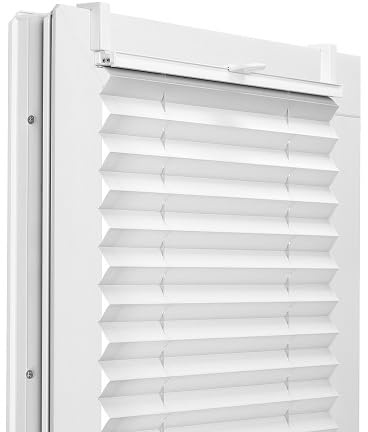 Fenster DEKOR - Plissee Klemmfix ohne Bohren Breite 125 cm x Höhe 150 cm - Fenster Plissees innen Weiß - Faltrollo Blickdicht - Faltrollos einfach zu montieren - Blissett Rollo