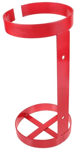 Angoily Supporto per Estintore in Ferro Rosso 5-6kg da Parete per Barca e Auto, Portastintore Facile da Usare Doppio Anello Resistente