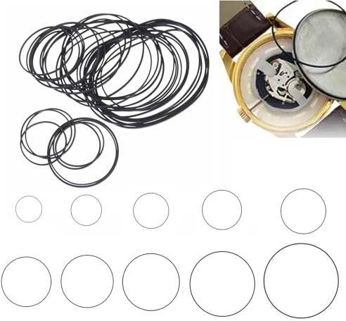 Ryaupy 200 Pcs Juntas de Sello de la Contraportada del Reloj de Junta Tórica de Goma de Goma Resistente al Agua, Herramienta de Reparación de Relojes, Juntas Tóricas de Repuesto (0.5mm)