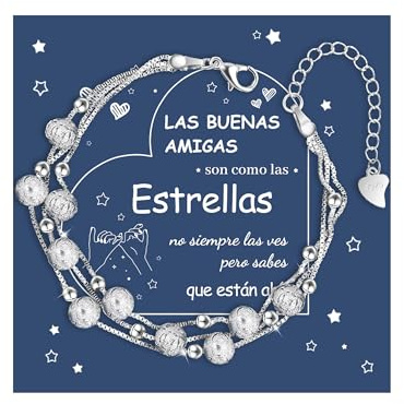 CheersLife Pulsera Amistad Amigas Pulseras de la Amistad Pulsera Plata Mujer Regalos Originales para Mujer Regalos para Amigas