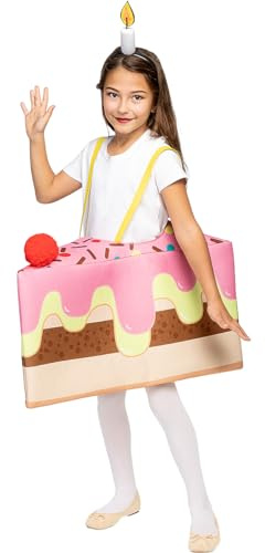 Funidelia | Disfraz de tarta de cumpleaños para niño y niña Tarta, Dulce, Comida, Postre - Disfraz para niños y divertidos accesorios para Fiestas, Carnaval y Halloween - Talla 7-12 años - Rojo