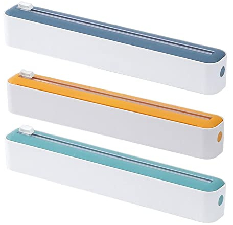 Saran Wrap Dispenser, Cling Wrap Cutter Box, Refillable Cling Film Wrap Dispenser, Adjustable Storage And Cutting Box, Foil Cling Film And Kitchen Roll Holder Dispenser