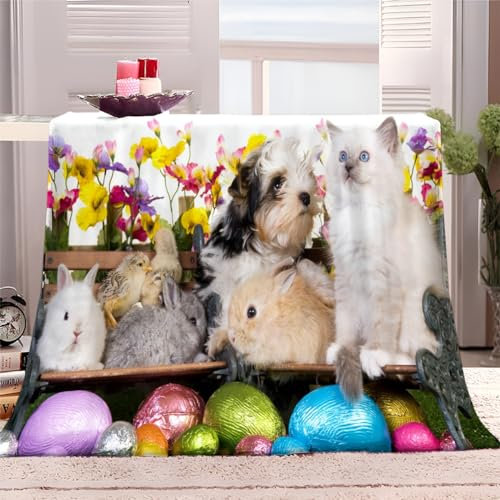 Kuscheldecke Fleecedecke Katze, Hund, Kaninchen 180x220 cm Flauschig Decke Warme Sofa Decke, Kuschlige Wohndecke Weich Wohnzimmer Couchdecke Sherpa Decke für Winter