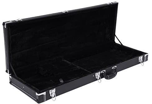 KAUITOPU E-Gitarrenkoffer, Quadrat Hartschalenkoffer mit Schlüssel für die meisten E-Gitarren Äußere Größe des Koffers 105 * 36 * 11cm (Schwarz)