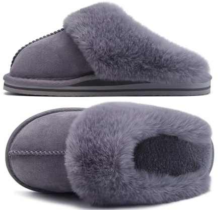 KuaiLu Damen Hausschuhe Winter Warme Plüsch Memory-Schaum Pantoffeln