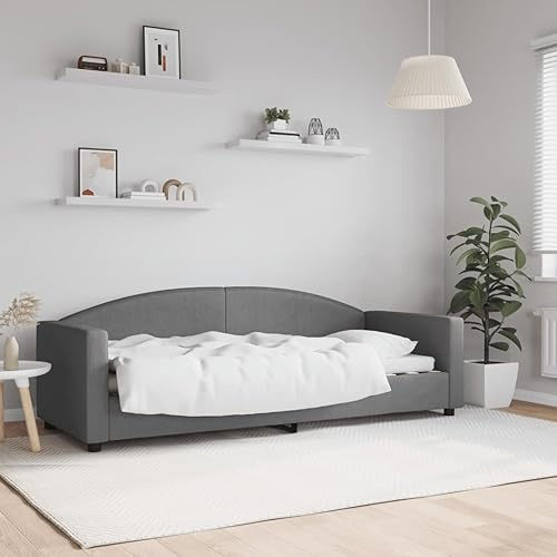 ZQQLVOO Betten, bettrahmen & lattenroste Schrankbett Polster kopfteil Tagesbett Dunkelgrau 80x200 cm Stoff