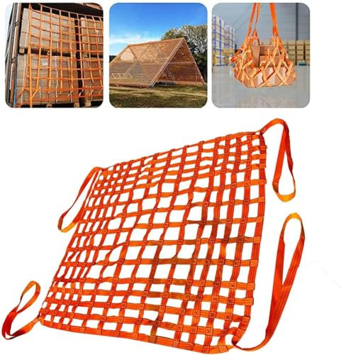 SSDDLZEQ Schwerlast-Lastenhebenetze, hängende Lastenhebenetze, Lastenhebetaschen, Schwerlast-Hebebandnetze (Size : 4 X 4M/Mesh 20cm/Load 3.5t)
