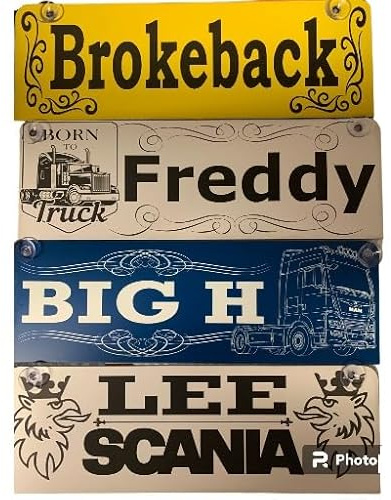 Engraved Name Plate Show Plate Name Sign Truck, Lorry Engraved Plate Custom made
