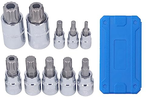 Juego De Puntas Hexagonales Triple Spline Punta Estriada Cuadrada M20 10 Piezas Con Caja De Almacenamiento Para Uso Profesional En Automoción Y Reparaciones Industriales