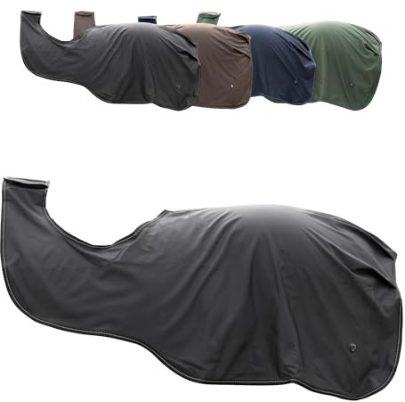 Covalliero - Ausreitdecke | Pferdedecke zum Schutz der Nierenpartie | Outdoordecke für Pferde | Übergangsdecke Pferd & Pony | wärmend & atmungsaktiv | Pferde Zubehör in Black | 135cm