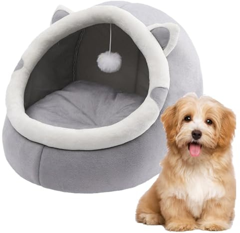 Katzenhöhle Filz, 2-in-1 Katzen- und Hundebett, Faltbares Katzenhaus für Draußen, Katzenbett für Große Katzen und Indoor