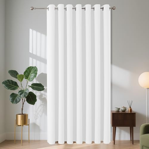 Joydeco Verdunklungsvorhänge 1 Stück,Türvorhang Blickdichte Türgardine,Tür Vorhang mit Ösen Thermo Kälteschutz Hitzeschutz Schallschutz für Schlafzimmer Wohnzimmer(Bleiche,1xH225xB135)