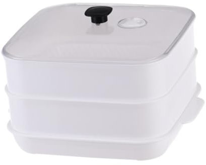 OFFSCH Vaporiera Per Microonde Per La Cottura Di Alimenti Ciotola Per La Cottura A Vapore Manici Resistenti Al Calore Base Antiaderente