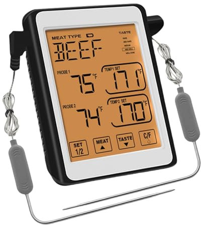 Cooking Meat Temperature Meter, Double Probe Temperature Tool, Oven Temperature Meter, Smart Food Temperature Meter, Grill Temperature Meter, Temperature Measuring Tool