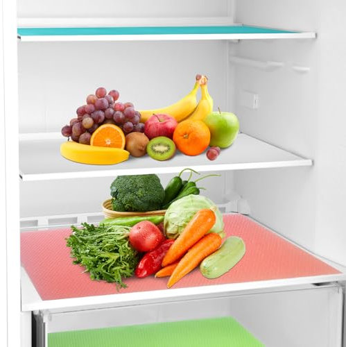 MOAMUN 20PCS Fridge Liners for Shelves, Waterproof Anti-Mildew Drawer Liners Kitchen Drawer Liner Shelf Liner, Non-Slip Washable Plastic Mat for Freezer Cabinet Shelves Table (4 Color)