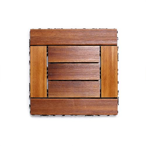SPXMQSS Dalle Terrasse Exterieur, Dalle Exterieur Clipsable, Dalles de Terrasse en Bois Facile à Poser pour Balcon Patio Jardin Piscine 30 x 30 cm Marron B 33PCS
