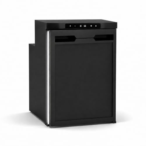 Nomad Campervan Fridge Freezer CR50X 12/24V Integrated Refrigerator 43.4L Digital Control Panel Night Mode Reversible Door Battery Protection Ideal for Campervans Motorhomes Boats Black