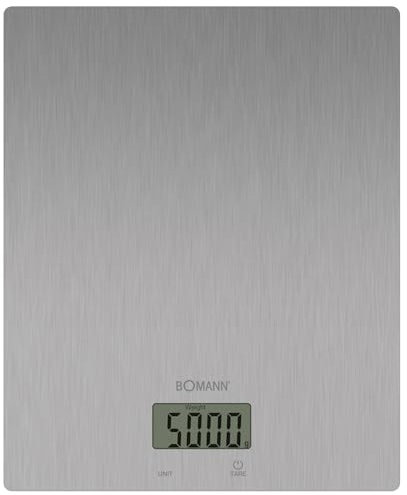 Bomann® Küchenwaage digital | 1gr. Schritte bis 5kg | mit Cup Angabe (Tassen) | ideal für Trend-Rezepte | extra flach | Tara Funktion | Silber | Kitchen Scale | Küchenwage KW 6086 CB