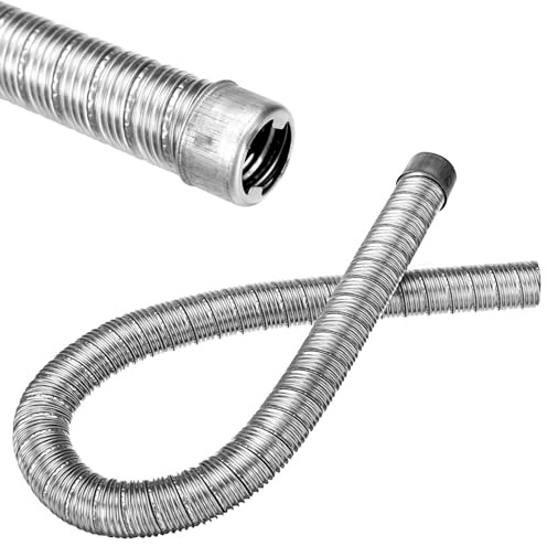 Inscrip Auto Standheizung Abgasrohr, Edelstahl Dual-Layer Abgasrohr Mit Kappe, Abgasschlauch für Stromerzeuger mit 2 Rohr Klemme, Auspuffrohr Standheizung, Passend For Webasto, Eberspächer (22mm 60cm)