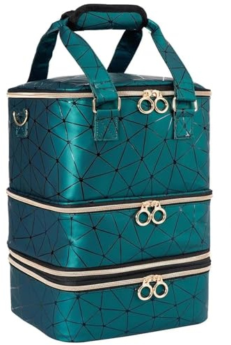 Rangement Vernis A Ongle, Rangement Vernis Trousse de rangement amovible en cuir PU de grande capacité for vernis à ongles, pouvant contenir 60 bouteilles d'huiles essentielles, trousse de maquillage,