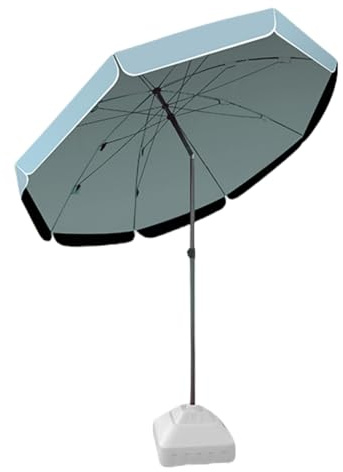 ORNDYDM Sombrilla Playa Antiviento Parasol Jardín/Playa Ajustable en Altura (4 Posiciones) y Inclinable Doble Capa UV Oxford Resistente Incluye Base Blue 3m(9.8ft)