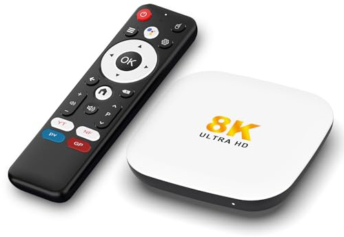 LEFFOT Android 14.0 TV Box 2025, M2 Plus 4K Ultra HD TV Box, 2GB RAM 16GB ROM, Smart TV Android Box, Supporto Controllo Vocale, 2.4G & 5G WiFi 6, BT 5.4, RK3528 Quad Core Arm Cortex-A53