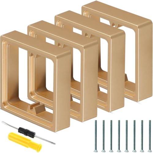 Acmerota Espaciador cuadrado de 20 mm Paquete de 2 unidades de 0,78 pulgadas/20 mm Espaciador para enchufe simple Caja de superficie Placa dorada Marco para interruptor de luz de enchufe simple