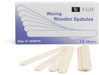 Walee Professional Salon Quality Disposable Wooden Spatulas for Waxing, Hygenic and Suitable for Warm and Hot Waxes, Pack of 100, Size 6 Length