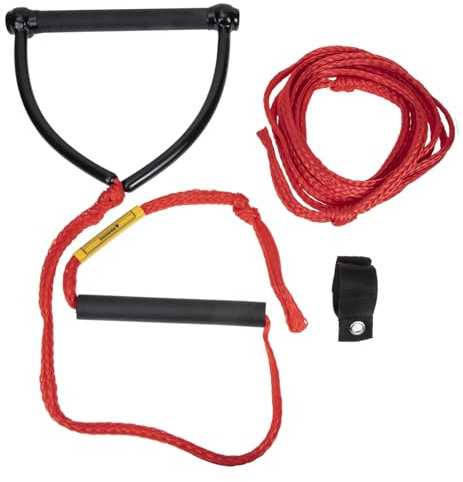 DECOMELODY Wasserski Seil mit Griff Abriebfestes UV beständiges Zugseil für Wassersport Hellfarbig Robust und Langlebig Geeignet für Wakeboard Ski Board und Bootsschleppseil Praktisches