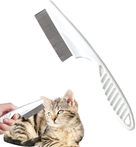 Flohkamm für Hunde, Hundewaschbürste mit rutschfestem Griff, Flohkamm mit hochfesten Zähnen, langlebige Kämme zum Entfernen von Tränenflecken für kleine Hunde