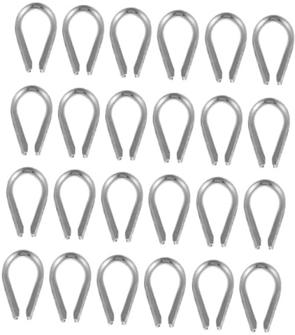 FONDOTIN Guardacabos de Acero Inoxidable 304 Anillos de Protección Triangular para Cable Dedal de Cuerda M6 30 Unidades para Crimpado Seguro en Eslingas y Cables de Acero Exterior