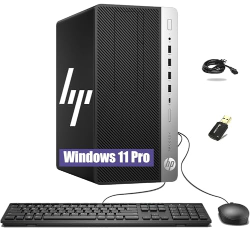 HP ProDesk 600 G3 Mini Tower Desktop Computer PC, Intel Pentium G4400, 8 GB RAM, 256 GB SSD, WiFi, Bluetooth, tastiera US QWERTY Windows, 11 Pro (ricondizionato)