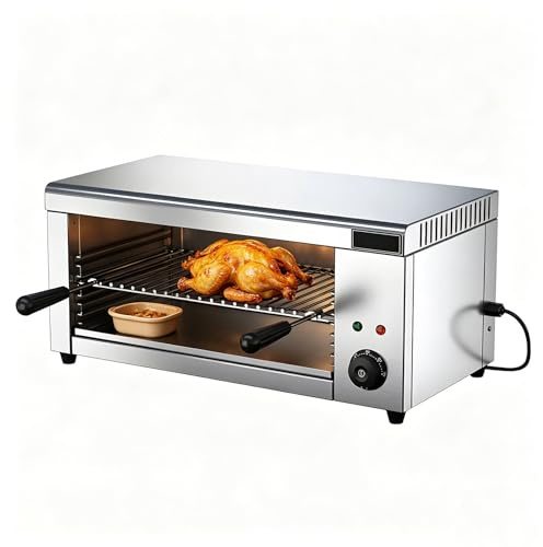 2000W elektrisk osmältare, elektrisk osmältare, osmältargrill 50-300°C, rostfri brödrost, bänkskiva, salamandergrill, för restaurangkök, rostat bröd